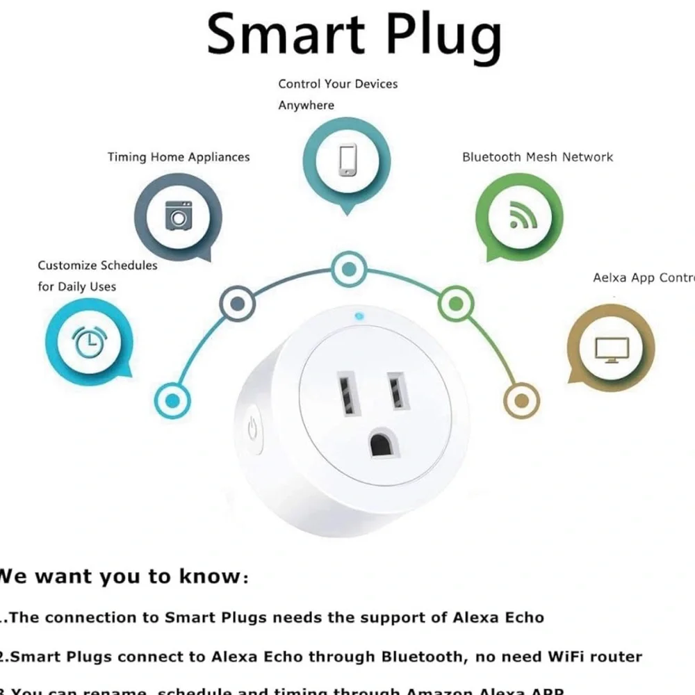 4 Pack Bluetooth Mesh Smart Plugs